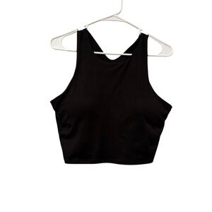 Kyodan Black Women's Cropped Exercise Tank / Longline Sports Bra Large